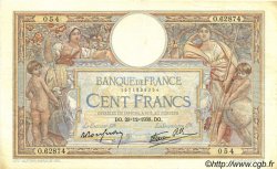 100 Francs LUC OLIVIER MERSON type modifié FRANKREICH  1938 F.25.37 fVZ