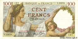 100 Francs SULLY FRANCE  1941 F.26.54 XF