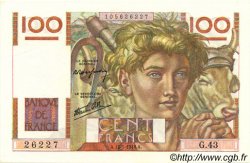 100 Francs JEUNE PAYSAN FRANKREICH  1946 F.28.04 fST