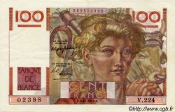 100 Francs JEUNE PAYSAN FRANKREICH  1947 F.28.16 VZ