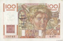 100 Francs JEUNE PAYSAN FRANCIA  1952 F.28.33 q.AU