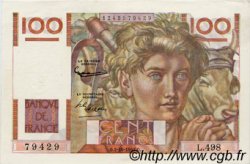 100 Francs JEUNE PAYSAN FRANCE  1952 F.28.34 UNC-