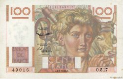 100 Francs JEUNE PAYSAN FRANKREICH  1953 F.28.35 VZ+
