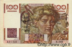 100 Francs JEUNE PAYSAN FRANKREICH  1953 F.28.37 VZ+