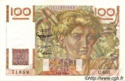 100 Francs JEUNE PAYSAN FRANKREICH  1954 F.28.43 fST+