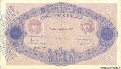 500 Francs BLEU ET ROSE FRANCIA  1917 F.30.23 MB a BB