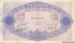 500 Francs BLEU ET ROSE FRANCE  1922 F.30.26 VF