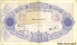500 Francs BLEU ET ROSE modifié FRANCIA  1938 F.31.14 MB