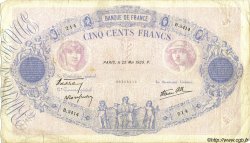 500 Francs BLEU ET ROSE modifié FRANCIA  1939 F.31.33 MB