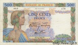 500 Francs LA PAIX FRANCE  1940 F.32.01 VF