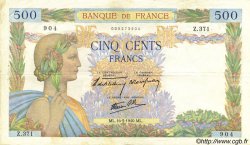 500 Francs LA PAIX FRANCE  1940 F.32.02 VF