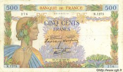 500 Francs LA PAIX FRANCE  1940 F.32.08 F+