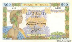 500 Francs LA PAIX FRANCIA  1940 F.32.11 EBC+