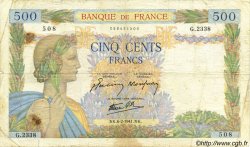 500 Francs LA PAIX FRANCIA  1941 F.32.14 B