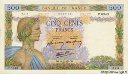 500 Francs LA PAIX FRANKREICH  1942 F.32.37 fVZ