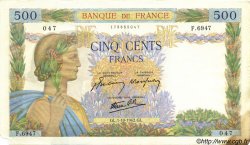 500 Francs LA PAIX FRANCE  1942 F.32.41