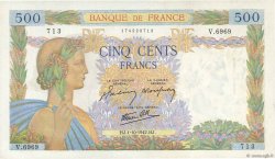 500 Francs LA PAIX FRANCIA  1942 F.32.41 q.AU