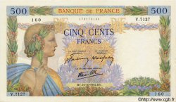 500 Francs LA PAIX FRANCE  1942 F.32.42 XF