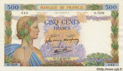 500 Francs LA PAIX FRANCE  1942 F.32.42 UNC-