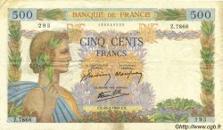 500 Francs LA PAIX FRANCE  1943 F.32.45 TTB