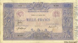 1000 Francs BLEU ET ROSE FRANCIA  1914 F.36.28 q.MB