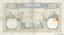 1000 Francs CÉRÈS ET MERCURE type modifié FRANKREICH  1937 F.38.04 SS
