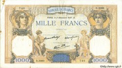 1000 Francs CÉRÈS ET MERCURE type modifié FRANCIA  1937 F.38.05 MBC