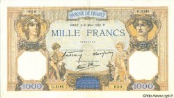1000 Francs CÉRÈS ET MERCURE type modifié FRANCIA  1938 F.38.10 MBC a EBC