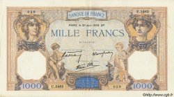 1000 Francs CÉRÈS ET MERCURE type modifié FRANCE  1938 F.38.21 VF+