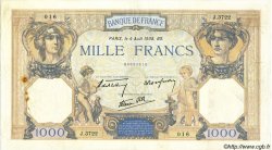 1000 Francs CÉRÈS ET MERCURE type modifié FRANCE  1938 F.38.26 F+