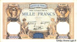 1000 Francs CÉRÈS ET MERCURE type modifié FRANKREICH  1938 F.38.30 fVZ