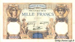 1000 Francs CÉRÈS ET MERCURE type modifié FRANCIA  1940 F.38.43 MBC+ a EBC