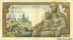 1000 Francs DÉESSE DÉMÉTER FRANKREICH  1943 F.40.17 S