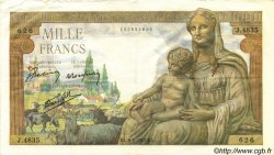 1000 Francs DÉESSE DÉMÉTER FRANCE  1943 F.40.21 VF