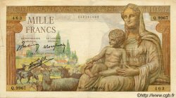 1000 Francs DÉESSE DÉMÉTER FRANKREICH  1943 F.40.40 SS
