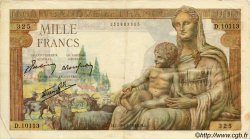 1000 Francs DÉESSE DÉMÉTER FRANCE  1943 F.40.40 VF
