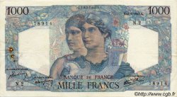 1000 Francs MINERVE ET HERCULE FRANCIA  1945 F.41.01 q.BB