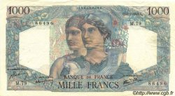 1000 Francs MINERVE ET HERCULE FRANKREICH  1945 F.41.06 fVZ