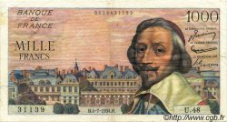 1000 Francs RICHELIEU FRANCIA  1954 F.42.06 q.BB