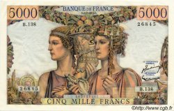 5000 Francs TERRE ET MER FRANKREICH  1953 F.48.09 VZ+ to fST