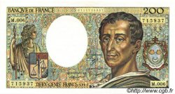 200 Francs MONTESQUIEU FRANCIA  1981 F.70.01 SC+