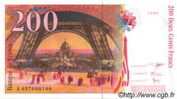 200 Francs EIFFEL Petit numéro FRANCIA  1996 F.75.03a1 FDC