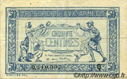 50 Centimes TRÉSORERIE AUX ARMÉES 1917 FRANCIA  1917 VF.01.17 BC