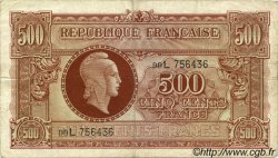 500 Francs MARIANNE fabrication anglaise FRANCE  1945 VF.11.01 VF