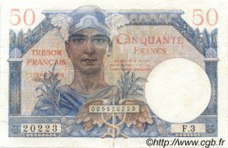 50 Francs TRÉSOR FRANÇAIS FRANKREICH  1947 VF.31.01 fS