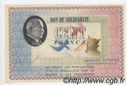 100 Francs BON DE SOLIDARITÉ FRANCE regionalismo e varie  1941 KL.10D1 SPL