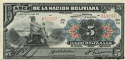 5 Bolivianos BOLIVIA  1911 P.105a AU