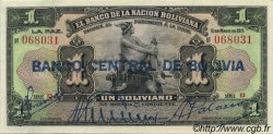 1 Boliviano BOLIVIA  1929 P.112 q.FDC