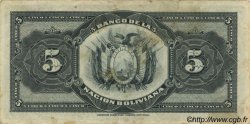 5 Bolivianos BOLIVIA  1929 P.113 F+
