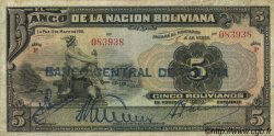 5 Bolivianos BOLIVIA  1929 P.113 BC